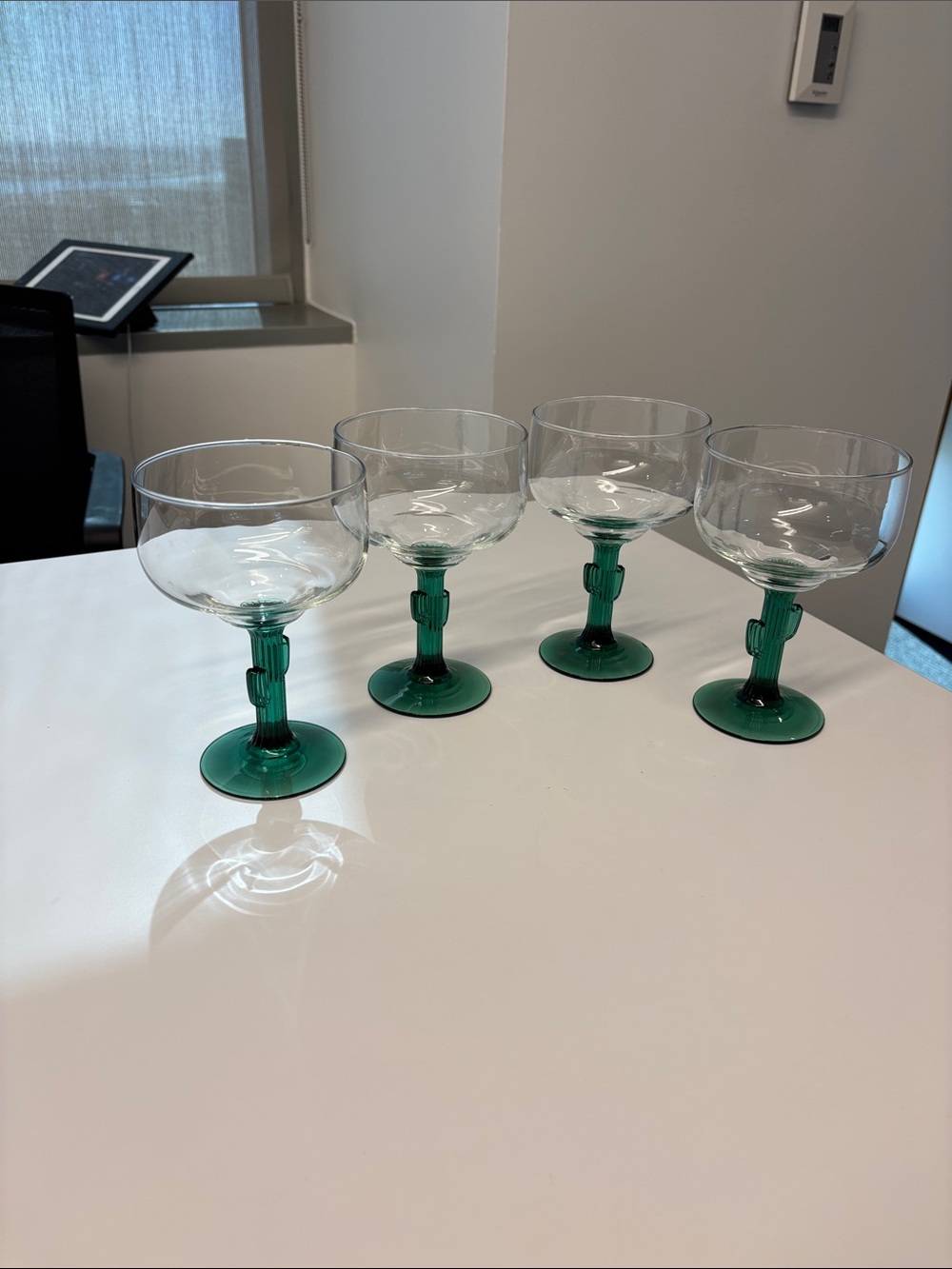 Green Stemmed Cocktail Glasses - Set of 4